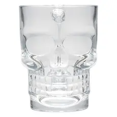 Caneca Transparente Para Bebida Festa Chopp Cerveja Vidro Reforçada De Caveira 510 ML - Mimo Style