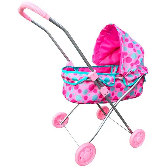 Carrinho De Bonecas Bebê Reborn Passeio Divertido Berço Plus Meninas Rosa - Dm Toys