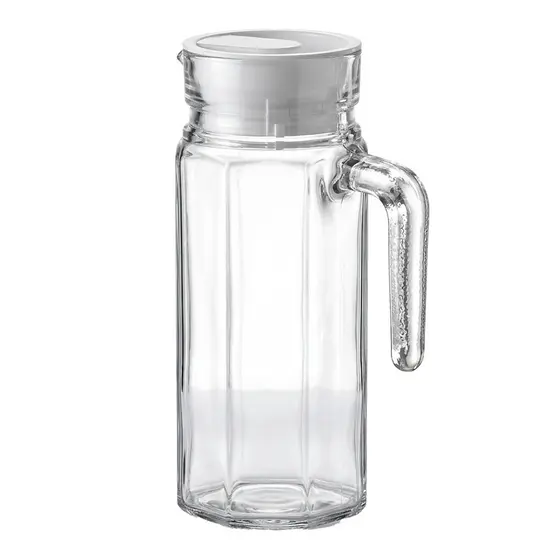 Jarra De 1 Litro Vidro Grosso Para Suco Água Com Tampa E Alça Transparente Multiuso