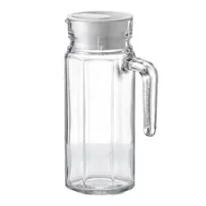 Jarra De 1 Litro Vidro Grosso Para Suco Água Com Tampa E Alça Transparente Multiuso