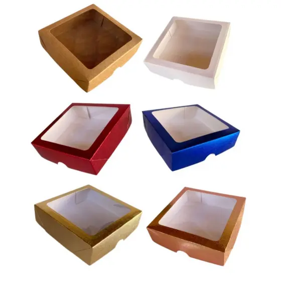 Caixinhas de Presente com visor para doces 15x15x4 10 un