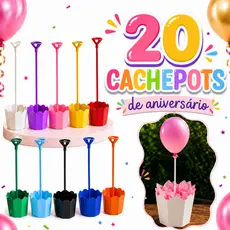 20 Cachepot Centro de Mesa c/ 20 Varetas e Suportes