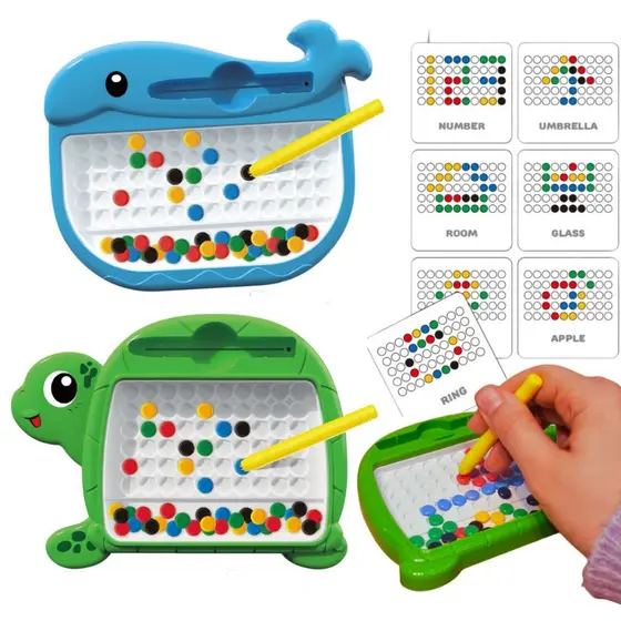 Lousa Mágica Caneta Magnetica Infantil Autismo Terapia Mini Prancheta Educativa Cartelas Figuras e Desenhos