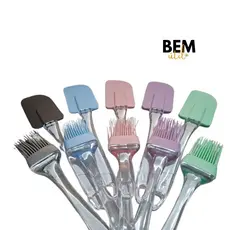 KIT Espatula + Pincel  Culinário de Silicone e Acrílico Cores Candy