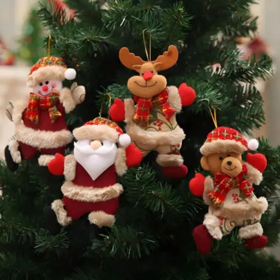 8 Enfeites De Natal Decoração árvore  Bonecos De Natal Natalina Boneco de Neve Papai Noel Alce Enfeite Guirlanda