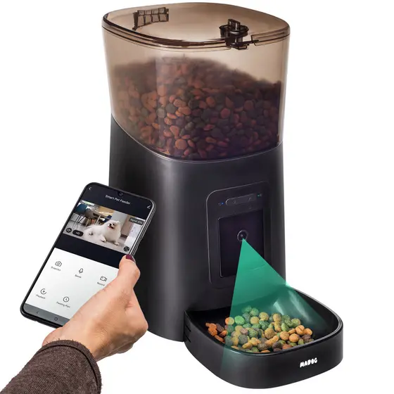 Comedouro Automático Inteligente MADOG Smart Feeder Câmera Full HD Wi-Fi 5L Bivolt