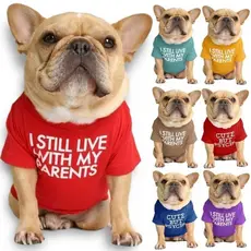 Summer/Spring Dog Clothes Quality Breathable Pet Clothing Soft Letters Printed French Bulldog Clothes for Small Dogs T-s