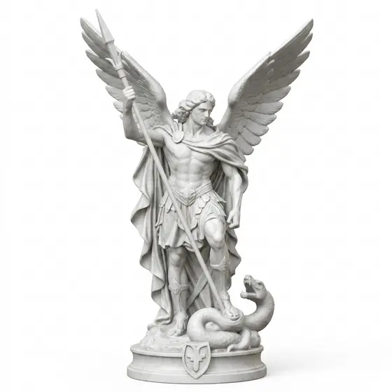 Estátua São Miguel Arcanjo Escultura Decorativa Para Mesa Sala Altar Presente Religioso Católico