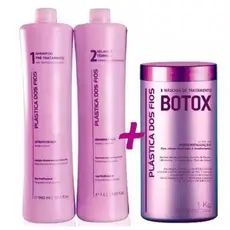Kit Plástica dos Fios + Xampoo Liquido 1L + Btx 1Kilo