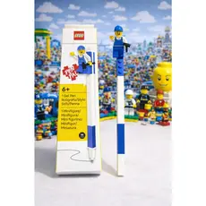 Caneta Gel LEGO Oficial Com Minifigura Azul 0,7mm Colecionável