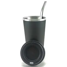 Kit 04 Copos de Tereré Verão Preto com Tampa e Bomba