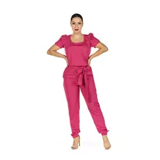 Conjunto Scrub Feminino Manga Curta Bufante Princesa Pink Casual Secretária Clínica Consultório