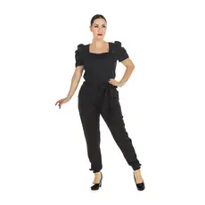 Conjunto Feminino Scrub Manga Curta Bufante Princesa Preto Casual Uniforme Secretária Consultório Clínica Estetiscista