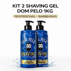 KIT 2 Gel de Barbear Dom Pelo Profissional | Shaving Gel Premium | Barba Sem Irritação | Uso Barbearia