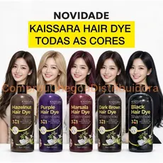 Shampoo Tonalizante e matizador 500ml HAIR DYE Escurecedor Preto , Avelã, Marsala, Roxo, Marrom Escuro - KAISSARA