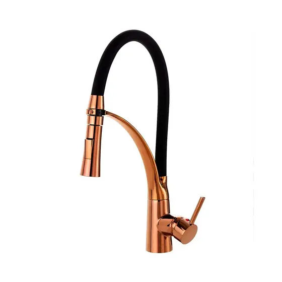 Torneira para cozinha Gourmet Misturador Monocomando Solimões Pingoo - dourado rose