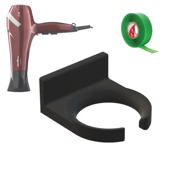 Suporte De Parede P/ Secador De Cabelo Universal C/ Dupla Face