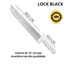 Facão Branco 12” Polegadas Profissional – Ideal para Açougue, Corte de Carnes e Uso Doméstico