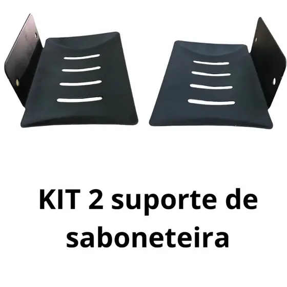 KIT 2 SABONETEIRAS DE AÇO INOX PRETO FOSCO LUXUOSO DE BANHEIRO RESISTENTE FÁCIL INSTALAÇÃO