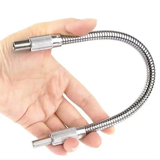 EXTENSOR FLEXÍVEL PARA PARAFUSADEIRA 1/4" – HASTE FLEXÍVEL UNIVERSAL PARA BITS E FURADEIRA