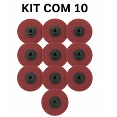 Kit 10 Unidades  de Lixa 4.5'' (115mm) – Rosca M14/M10 – Backing Pad Para Esmerilhadeira