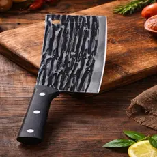 Cutelo Profissional de Cozinha Aço Inoxidável Faca Açougueiro Ultra Afiada Cabo Ergonômico envio imediato