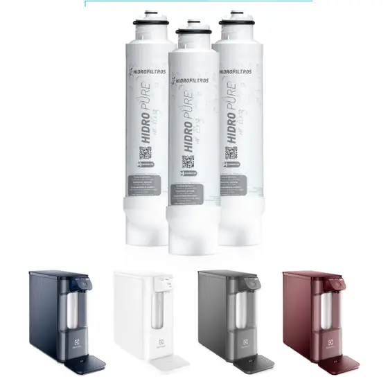 1, 2 ou 3 Refil Filtro de Água Compatível purificador Electrolux PE12, PE12P, PC02 Alta Filtragem