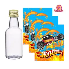 10 Adesivos para Garrafinha 50ml Hot Wheels - Pronto para ser aplicado - Carrinhos, Carrinhos Hot, Carrinho Miniatura, Pista, Pista de Carros