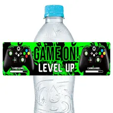 10 Adesivos Para Água 500ml Videogame - Pronto para aplicação, Decoração Festa Aniversário