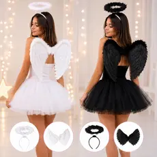 Fantasia Tiara Anjo Aureola Completa Adulto Infantil- Festa Fantasia Carnaval Cosplay Halloween