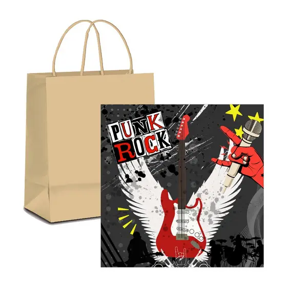 Adesivos para Sacolinha Rock and Roll - Pronto para ser Aplicado, Decoração de Festa de Aniversário