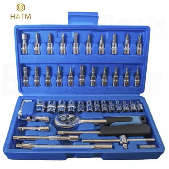 Kit 46 Chave Catraca Jogo De Soquetes Allen Torx Ferramentas