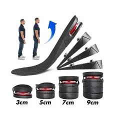Palmilha Elevadora de Altura Ajustável 3–9cm | Confortável | Discreta | Unissex | Para Tênis, Botas e Sapatos mt020