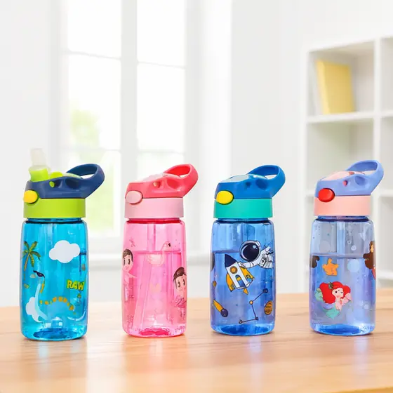 Garrafa / Squeeze Canudo Infantil Plástico / garrafa de água Infantil 450ml