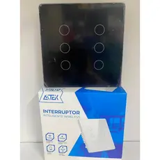 AITEK  Interruptor Inteligente Branco WiFi 4x4 vidro 2.5d 6 botão Touch Alexa Google home