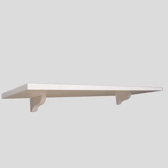 1 Prateleira Lisa Mdf 15mm Branco 60 x 15 Cm, Com 2 Suporte Bico de Tucano , 2 Bucha e 2 Parafusos