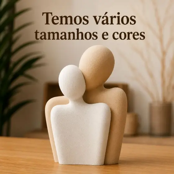 Estátua Casal Enfeite Decorativo Casa e Decoração para a Sala