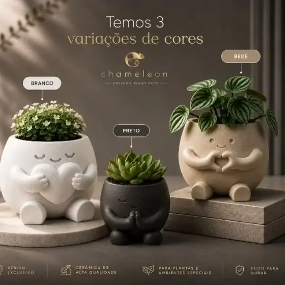 Kit Vasos Decorativo Criativo Bonequinhos fofos Suculenta