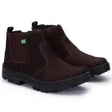 Coturno Masculino Couro Trabalho Antiderrapante Confortável Bota Masculina Sola Costurada Uso Diário