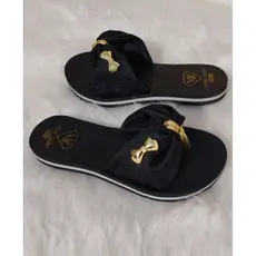 Chinelo Rasteirinha Feminina Lurex Com Brilho Sandália Macia Solado Antiderrapante