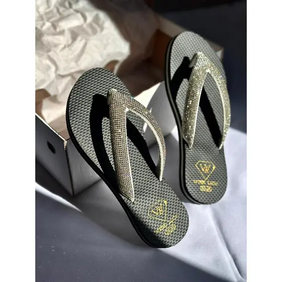 CHINELO RASTEIRINHA DE TIRAS  EM Strass FEMININO COM BRILHO  - FESTA LANÇAMENTO