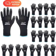 Kit 12 Pr Luva Epi Mecanico Segurança Multitato Manutenção Tatil Antiestatica Pedreiro Multiuso Volk