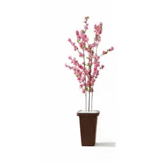 Planta Artificial Flores Cerejeira  Rosa com Vaso Grande Decoração Casa Enfeite Sala Elegante