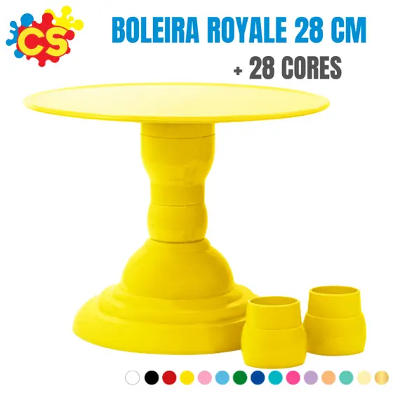 Boleira Royale Lisa 28 CM  Suporte para Bolo- Decoração -Varias Cores