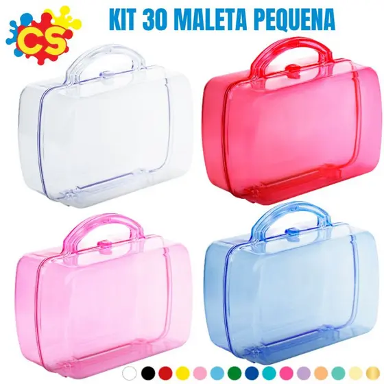 Kit 30 Maleta Acrílico Pequena - Várias Cores