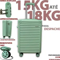 Mala de viagem ABS de 15KG - 20KG 12KG de rodinha 360º mala media com senha promocao menor preço