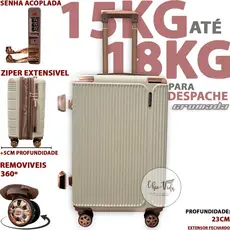 Mala De Viagem 15kg Com Roda Dupla 360 N21 Mala Para Viagem 15kilos Despachar Menor Preço + Cadeado