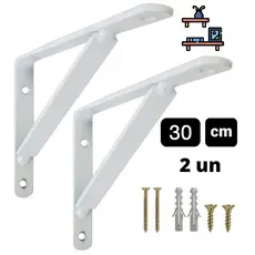 Mão Francesa 30 cm Reforçada - 2 un Suporte para Prateleira