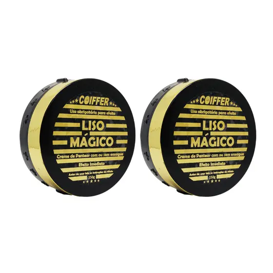 Creme Coiffer Liso Mágico 150g  2 UND Cabelos Sem Frizz e Brilho