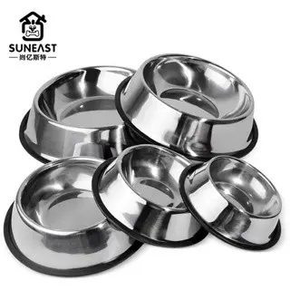 Comedouro Pote Comida Ração Água Pet Cães Gatos Vasilha Inox Antiderrapante